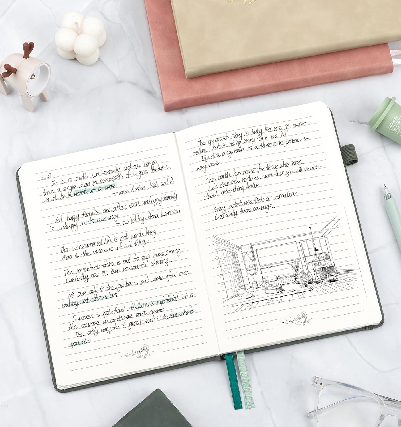 Lined Journal Notebook For Women, 200 Pages A5 Hardcover Leather Journals For Writing College Ruled Notebook For Work School Note Taking Business Diary Notepad 5.7'' X 8.3''- Smoky Purple