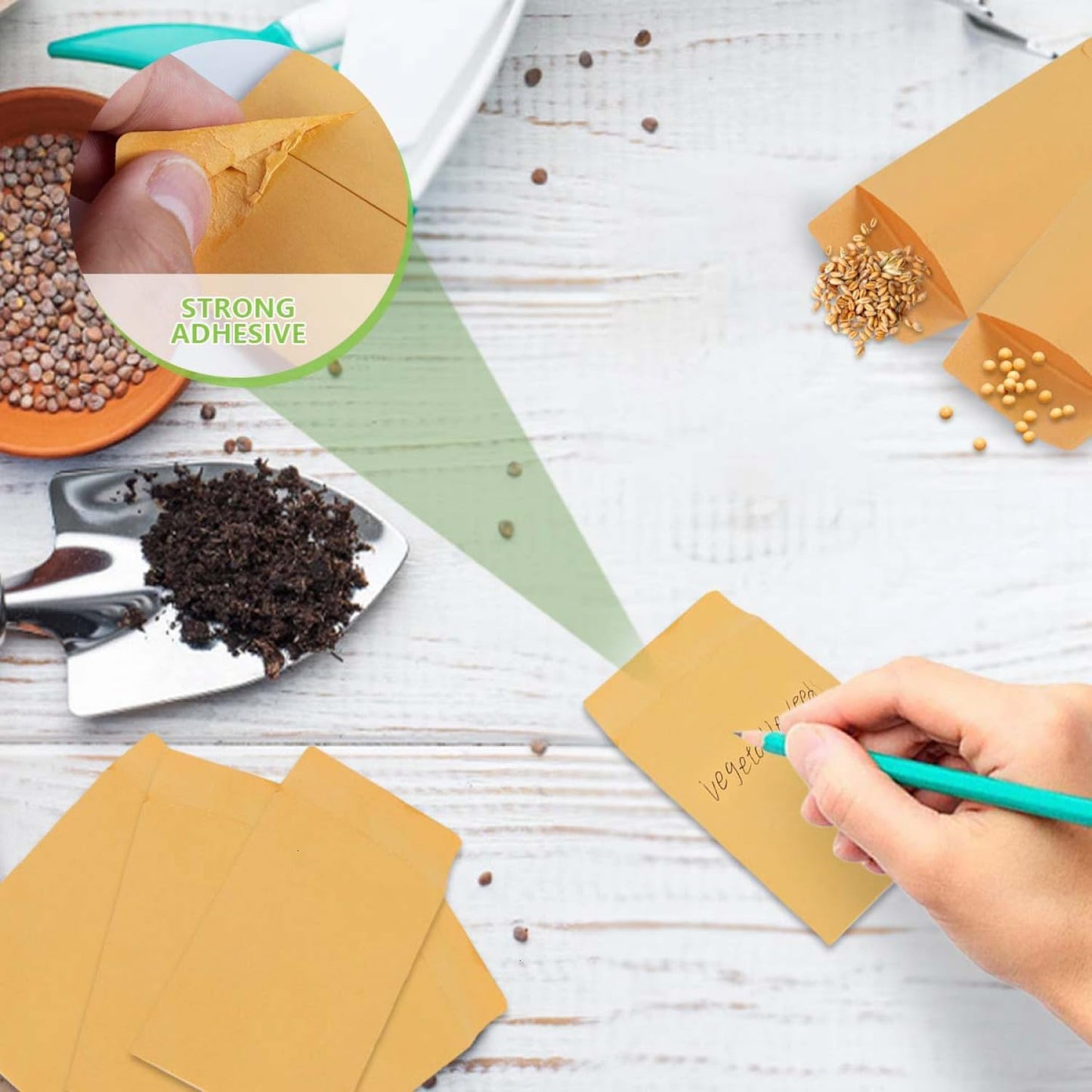 SenseYo 100 Pack Small Coin Seed Mini Tip Envelopes for Coin, Cash, Key, Seed with Gummed Flap, 2.25" x 3.5"