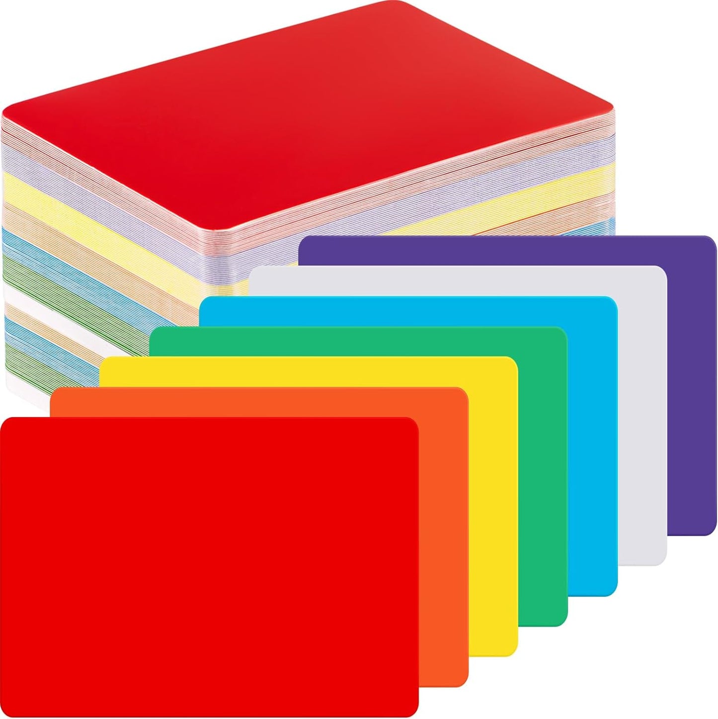 Harloon 100 Pcs Dry Erase Index Cards 2.5 x 3.5 Inch Laminated Reusable Dry Erase Note Cards Sheets for Office to Do List (Colorful)