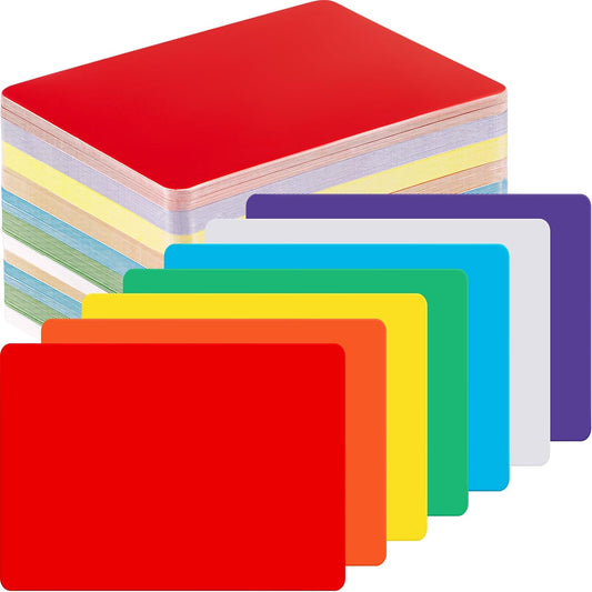 Harloon 100 Pcs Dry Erase Index Cards 2.5 x 3.5 Inch Laminated Reusable Dry Erase Note Cards Sheets for Office to Do List (Colorful)