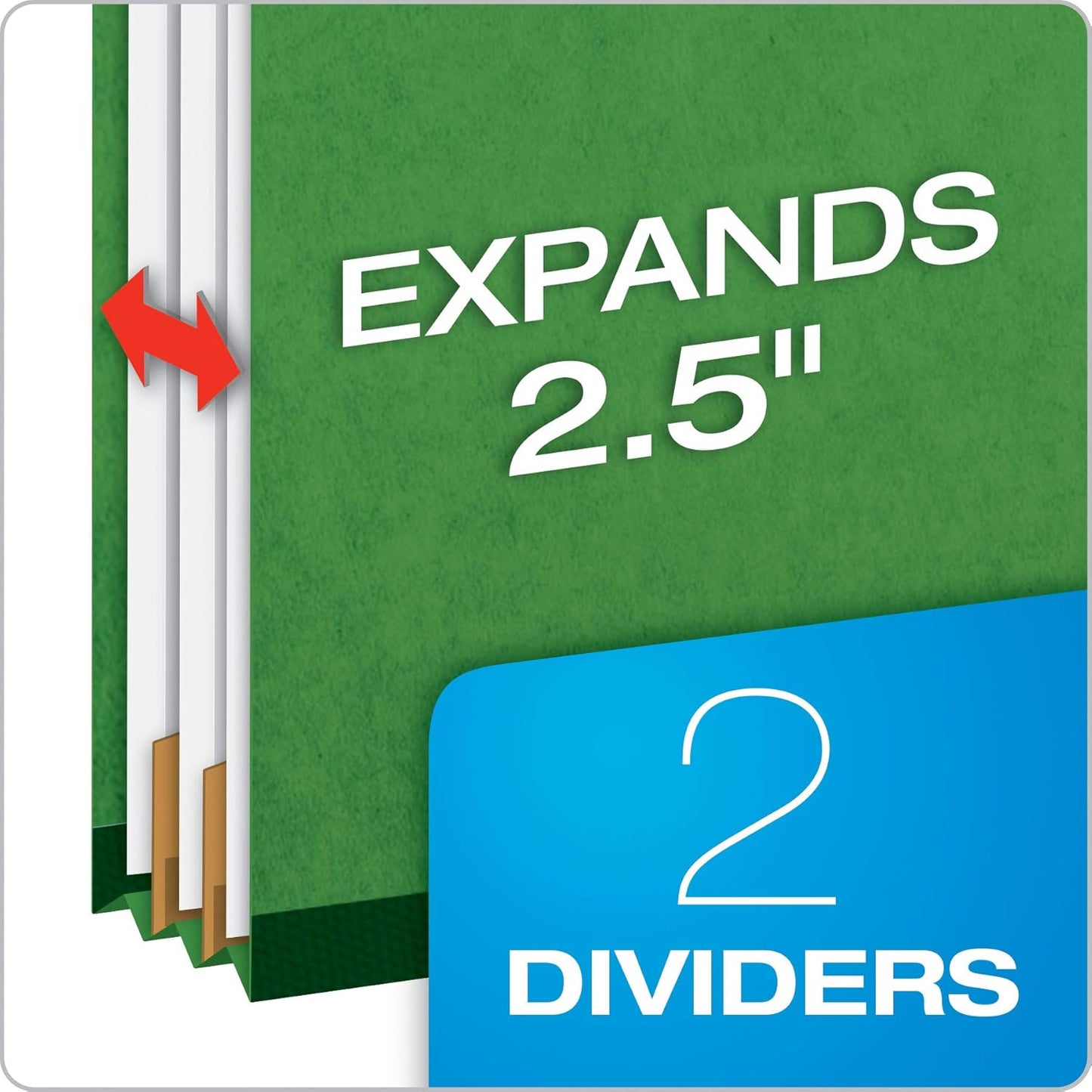 Pendaflex Classification Folders, Standard, 2 Dividers, Embedded Fasteners, 2/5 Cut Tab, Dark Green, Legal, 10/BX (29033) (Pack of 5)