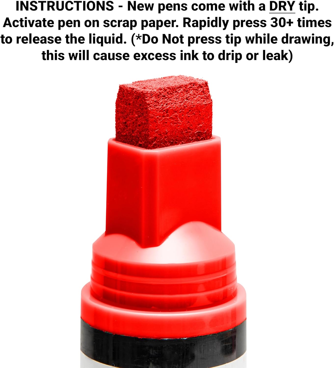 Glass Pen Window Marker: Liquid Chalk Pens for Glass, Whiteboard Markers with Washable Paint - Graduation, Car Windows, Mirror Pen, Storefront, Wedding, Parade, Party & Holiday (Red, Jumbo Tip)