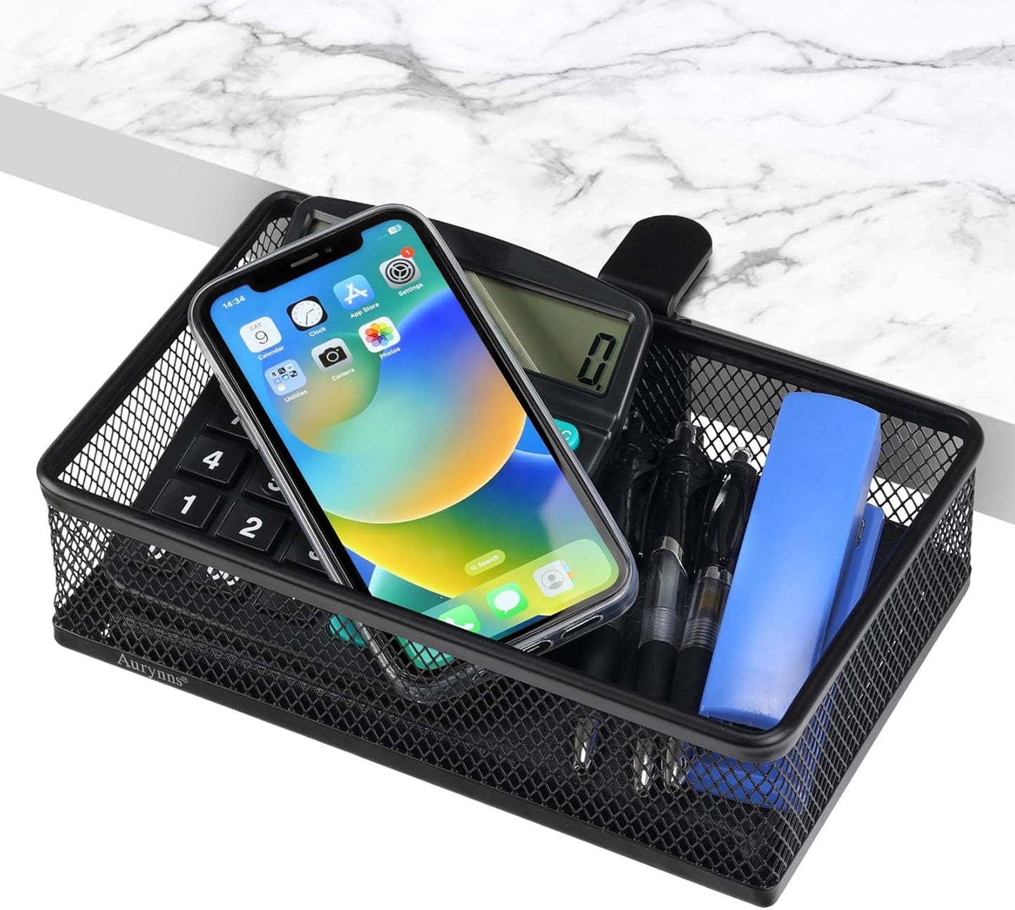 Clip-on Drawer organizers, desk organizer,can be clipped around the table to store small items. (Black - Small), Bronze Gold