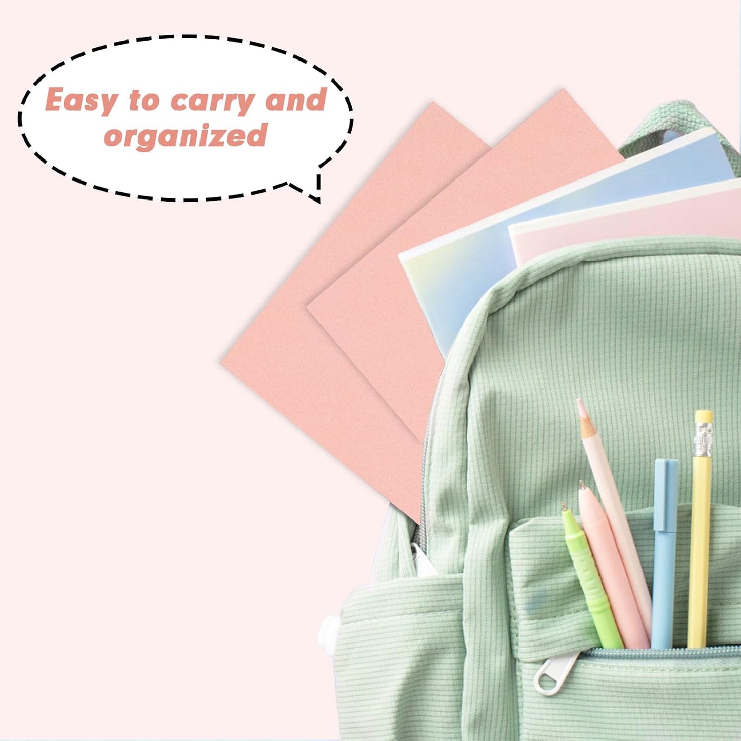 Two Pocket Folders, RAZCC 50 Pack 2 Pocket Folders Fit Letter Size Paper, Paper Folders with Pockets for School Office Business Home (Pink)