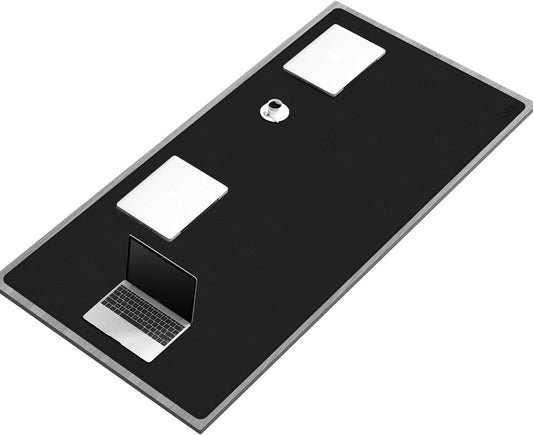 Vyaaa Leather Desk Mat, 63” x 31.5” Leather Desk Pad Protector, Waterproof Extra Large Desk Mat, Large Mouse Pad，Desk Mats on top of Desks for Home or Office (Black)