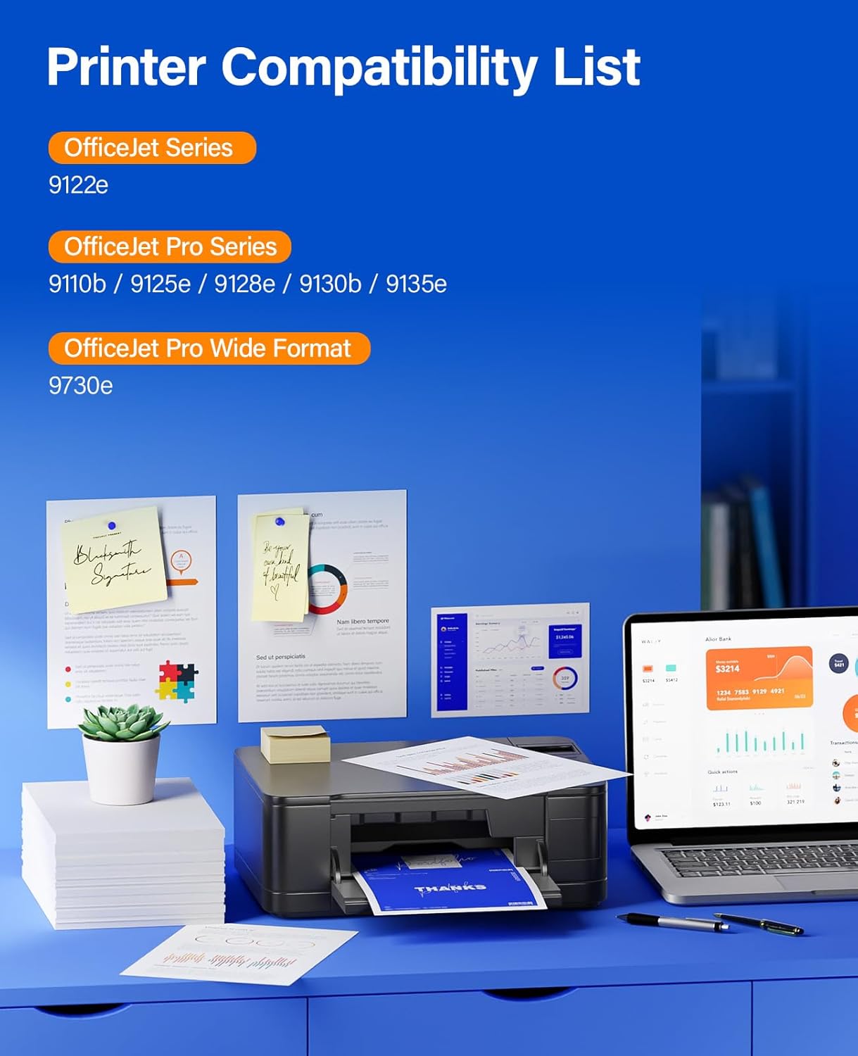 936e 936XL High Yield Ink Cartridges with Chip 4-Pack Set Replacement for HP 936 936e Ink Works with HP OfficeJet Pro 9125e 9135e 9110b 9128e 9130b 9122e 9120e 9730e Printers Black Cyan Magenta Yellow