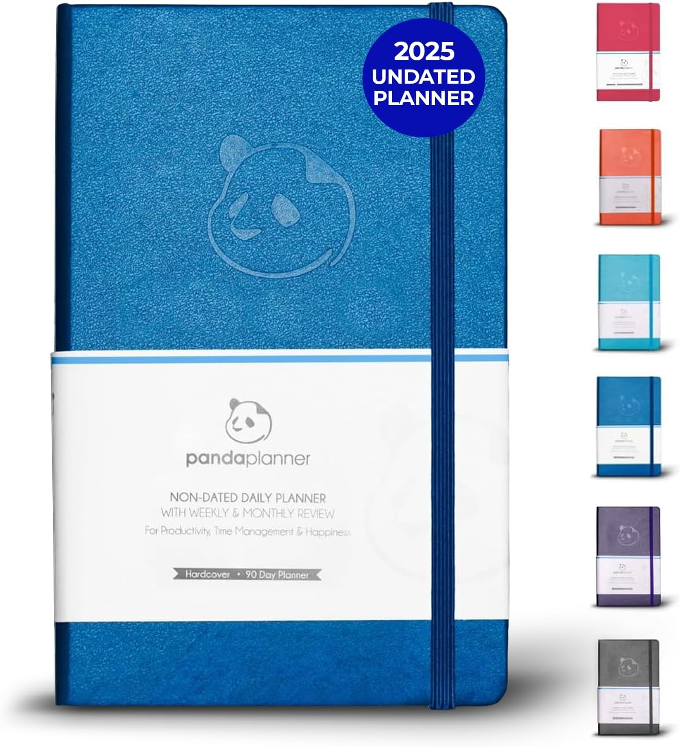Panda Planner 2025-2026 – Undated Classic Daily Planner & Hourly Schedule Planner Notebook – Productivity Planner for Focus & Goals – Blue
