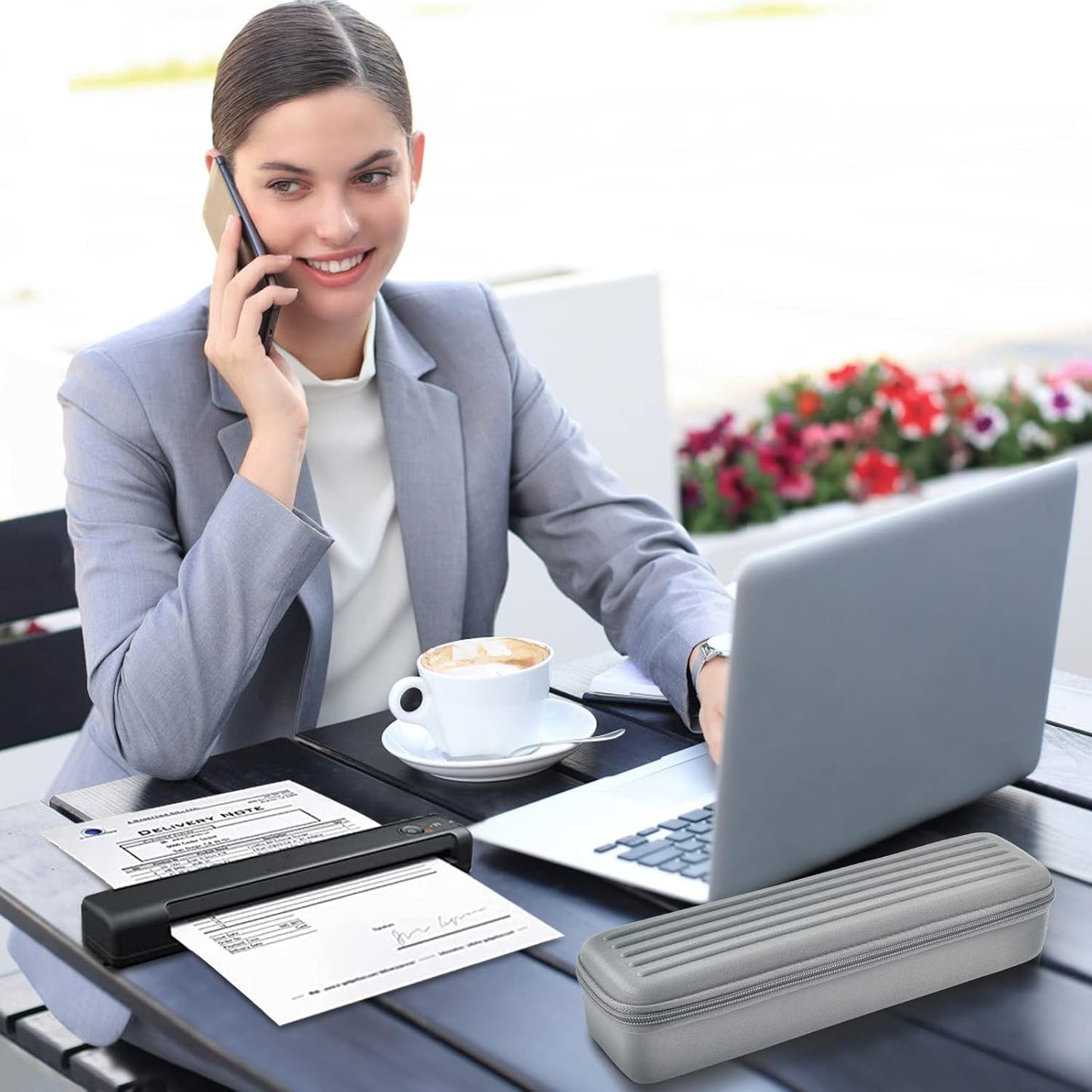 ALKOO Case Compatible with Epson Workforce ES-50/ ES-60W/ ES-55R/ ES-65WR/ DS-30/ DS-70/ DS-80W Portable Sheet-Fed Document Scanner, Storage for Epson Scanner for PC and Mac- Grey (Box Only)