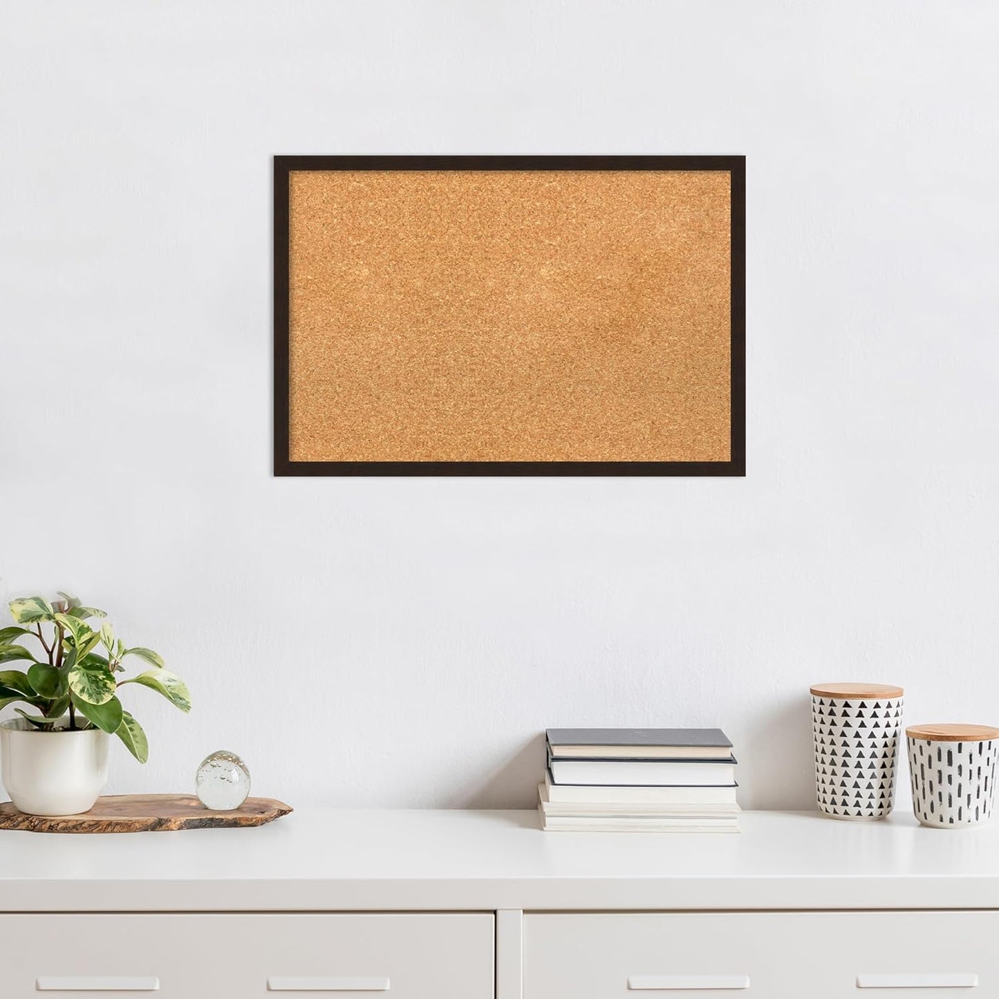 Amanti Art Natural Cork Board for Wall, 17x25 Vision Board with Brown Wood Frame, Medium Corkboard Office Decor for Home Organization, Rustic Farmhouse Corkboard Pinboard to display items for home