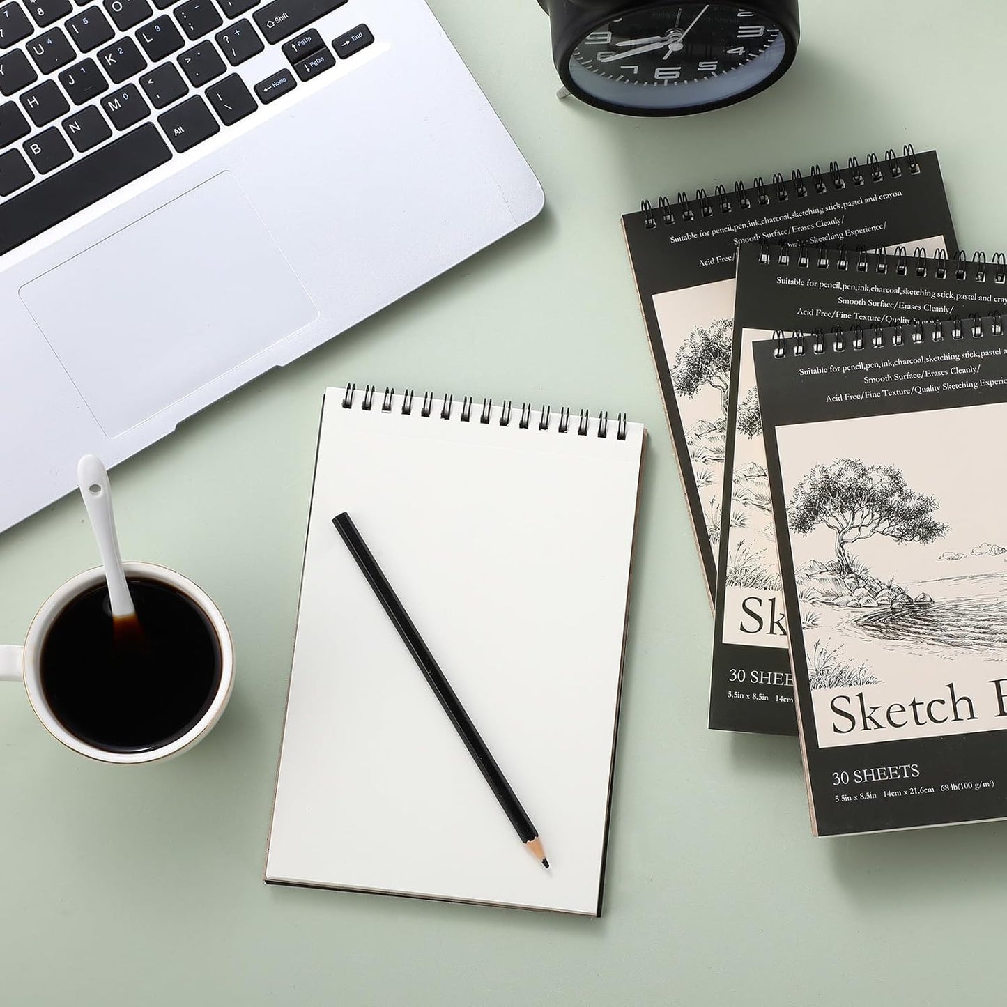 Jexine 60 Pcs 5.5'' x 8.5'' Top Spiral Bound Sketch Book 30 Sheet Each(68lb/100gsm), Sketching Drawing Pad Bulk Artist Sketch Pad Kids Drawing Paper Art Sketchbook for Painting (Tree)