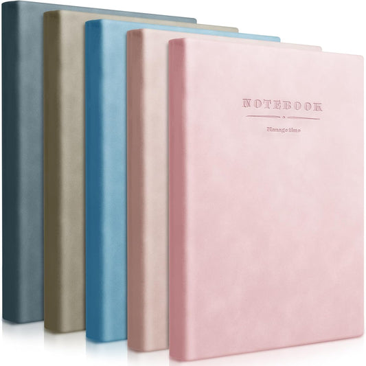 SATINIOR 5 Pack A4 Notebooks Large Journal 360 Pages Leather Softcover Hardcover Notebooks Thick Paper Lined Notepad for Office School Business Note Taking Writing, 8.5'' x 11''(Multicolor)