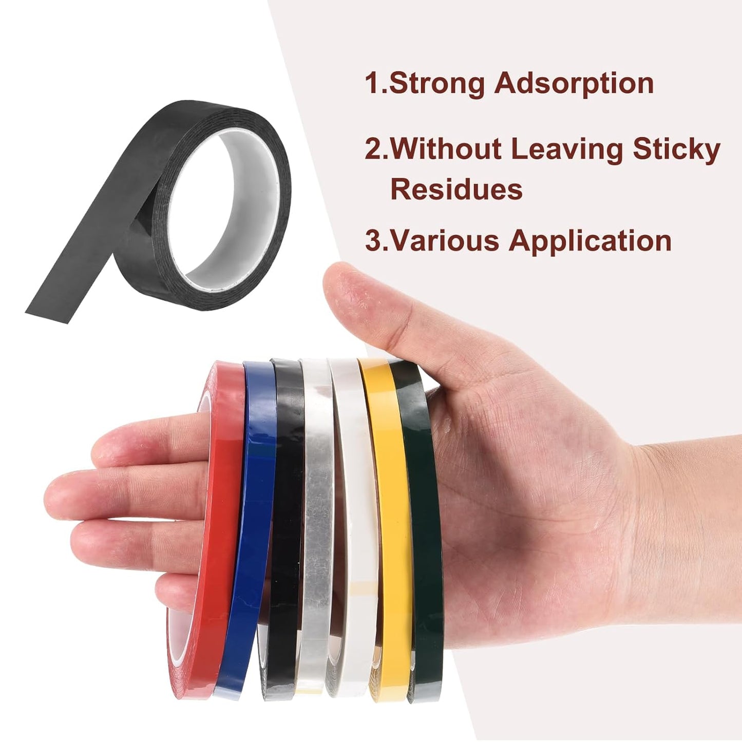 MECCANIXITY 6 Rolls Whiteboard Tape Graphic Chart Tape 30mm 54.7 Yard Art Tape Thin Self-Adhesive Pinstripe Tape Masking Tape for Gift Wrapping Craft Supplies, Black