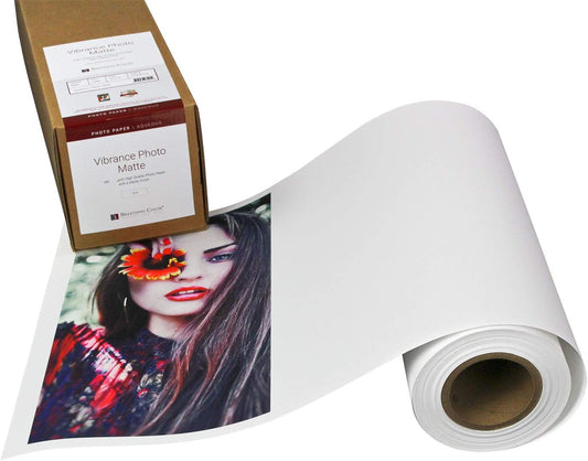 Vibrance Matte Photo Printer Paper 12 mil 230 gsm Matte Finish Premium Photo Paper Roll on 3in Core 36 in x 100 ft Works with Most Inkjet Printer Professional Makes and Models Like Epson Canon HP
