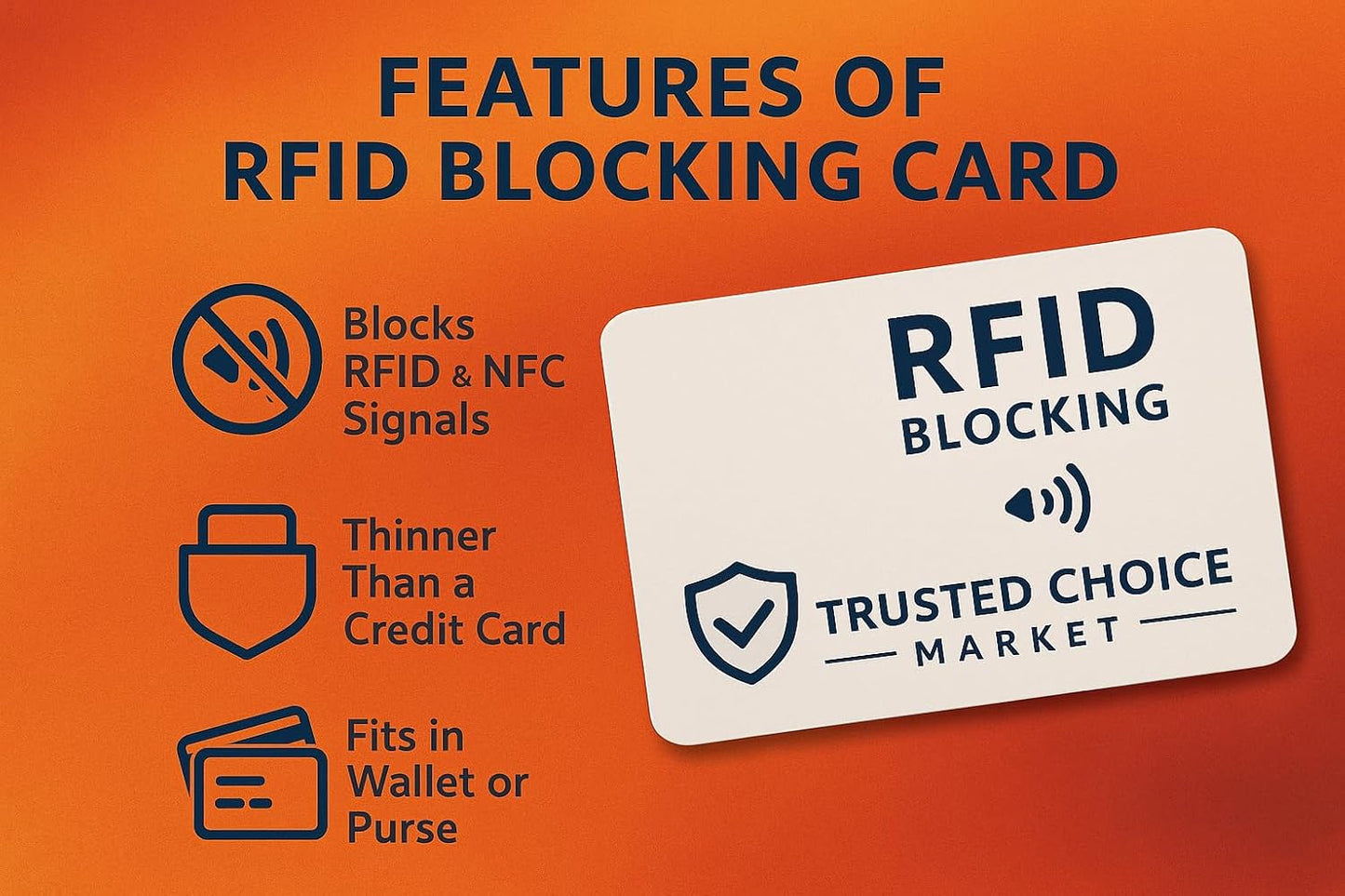 RFID Blocking Cards 6-Pack – NFC Contactless Protection for Credit, Debit, ID, ATM Cards & Passport – Slim Anti-Theft Card Blocker for Wallet & Purse (Grey)
