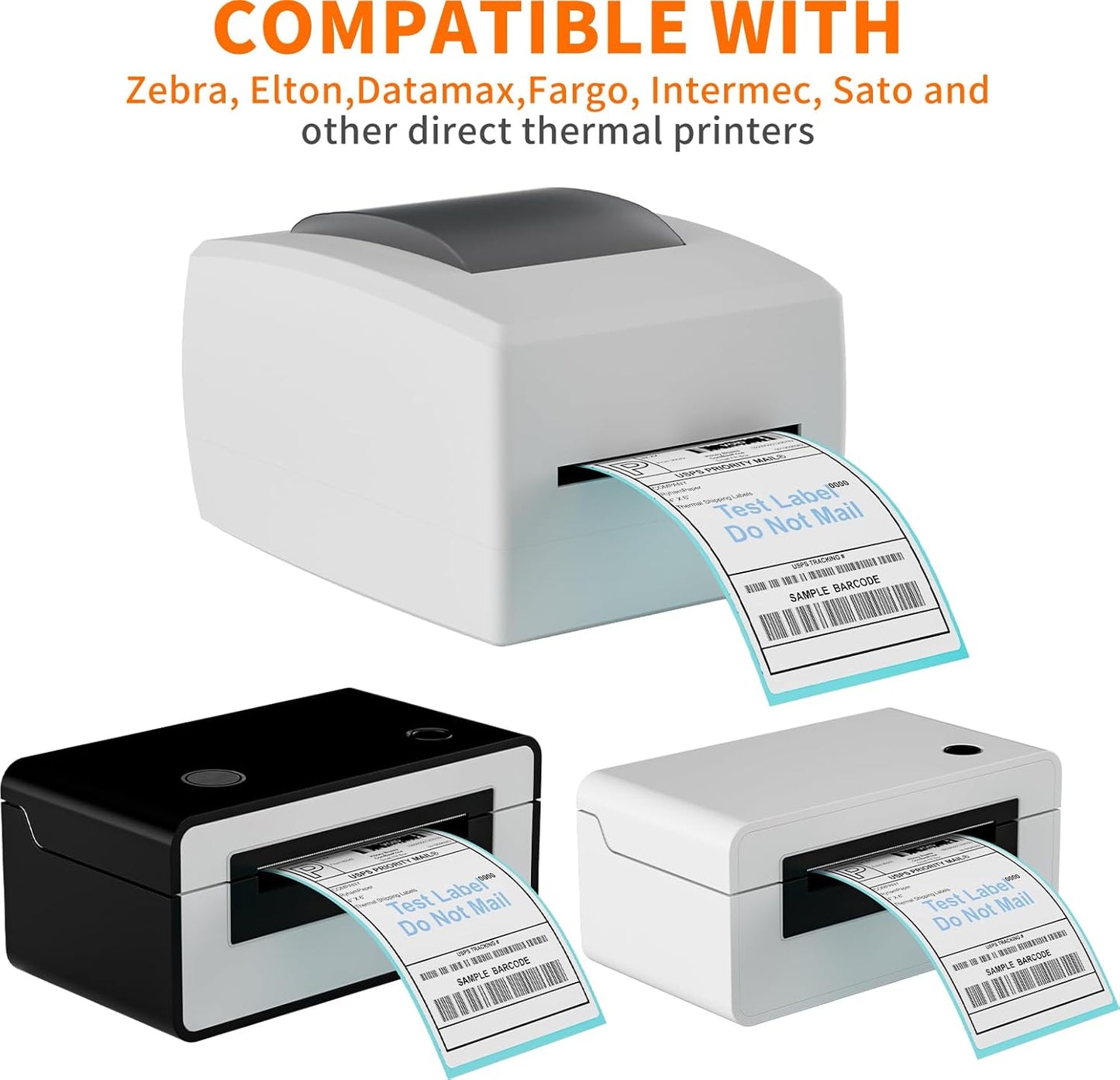 500 Labels Thermal Labels, 4x6 Fanfold Direct Thermal Shipping Labels, 1 Stack Thermal Printer Label Compatible with Rollo Label Printer, MUNBYN, iDRPT, Polono, Zebra Thermal Label Printer