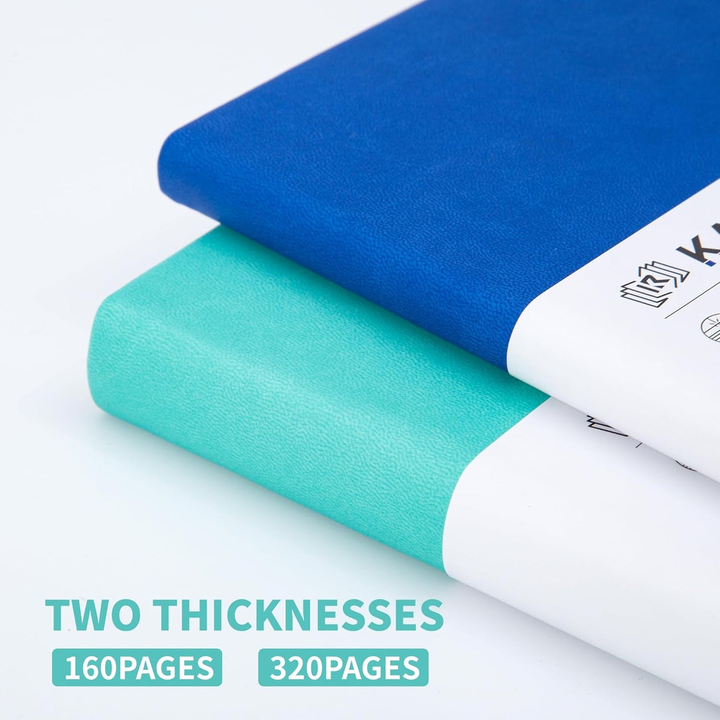 KaiRuiYing Lined Journal Notebook with Pen Holder, 320 Pages, 5.5'' × 8.6'' Medium Size A5-100 GSM Thick Paper, for Writing, Work, Office, Leather Hardcover