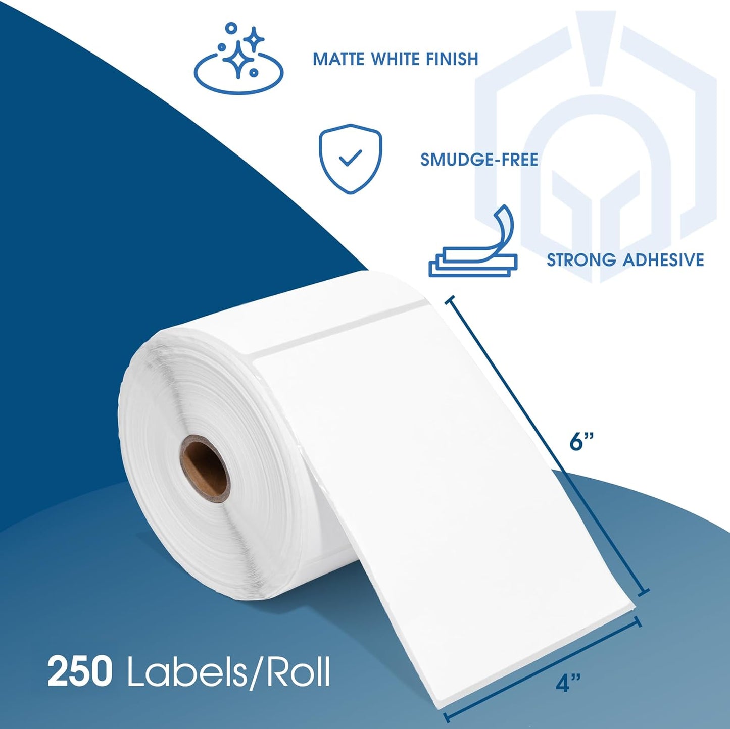Spartan Industrial - 4" X 6" Direct Thermal Shipping Labels Compatible with Rollo, Zebra, and Other Desktop Label Printers (10 Rolls, 250/Roll)