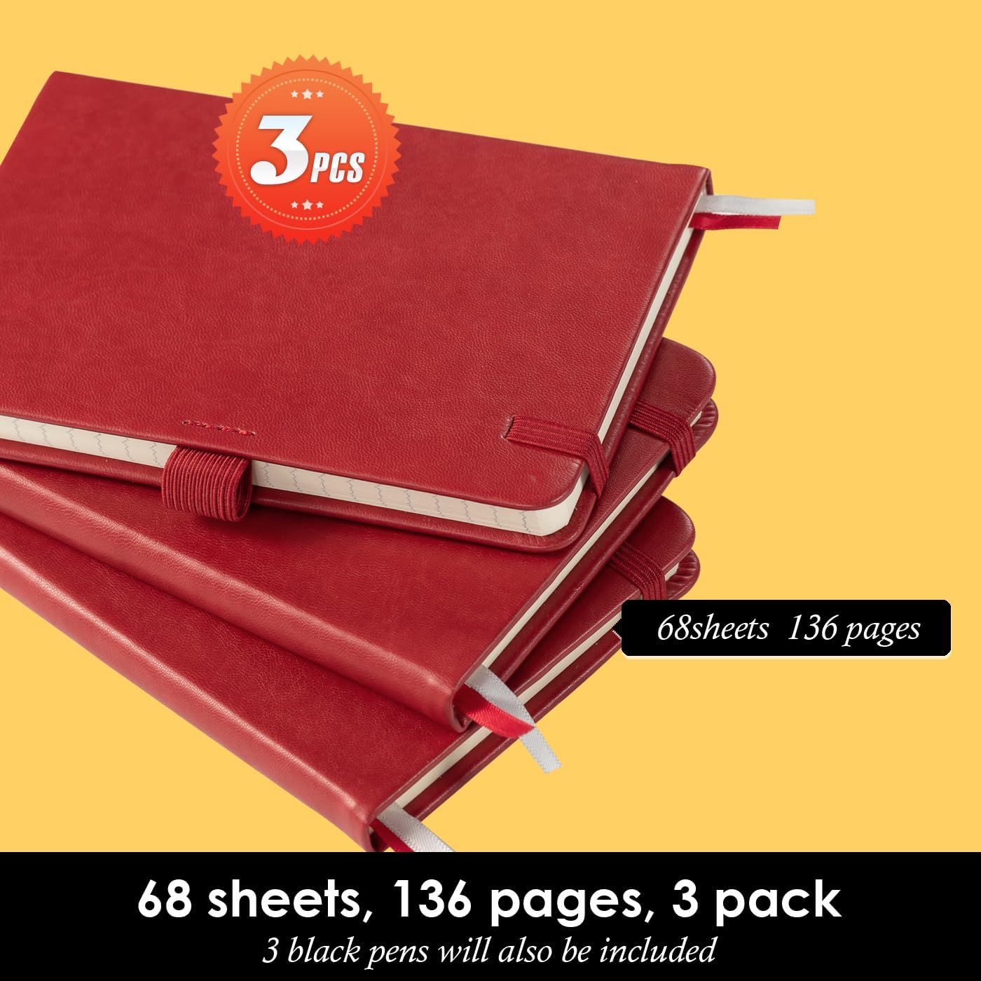 Small Leather Notebook Journal Notepad with Pen for Writing Women, Mini Pocket Small Notepad Lined Address Note Book Note Pads for Work Travel, Red Waterproof Leather Cover Notebook