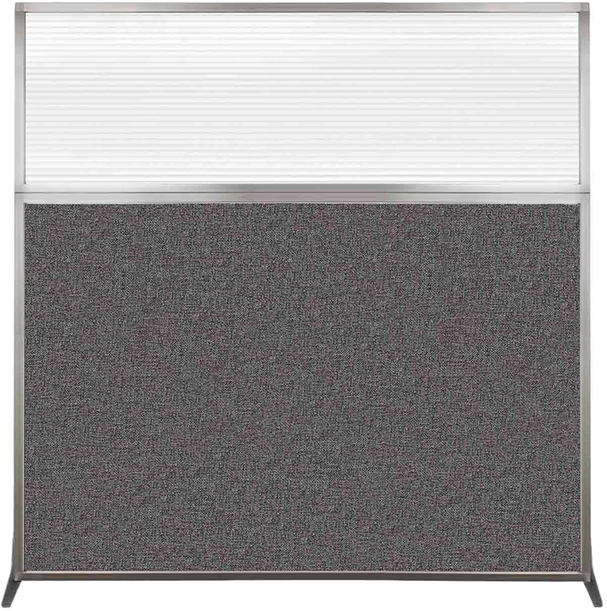 Versare Hush Screen Portable Room Divider | Workstation Wall Divider | Freestanding Privacy Hush Panels | Clear Fluted Windows | Fabric Office Divider Screen | Great for Room Separation