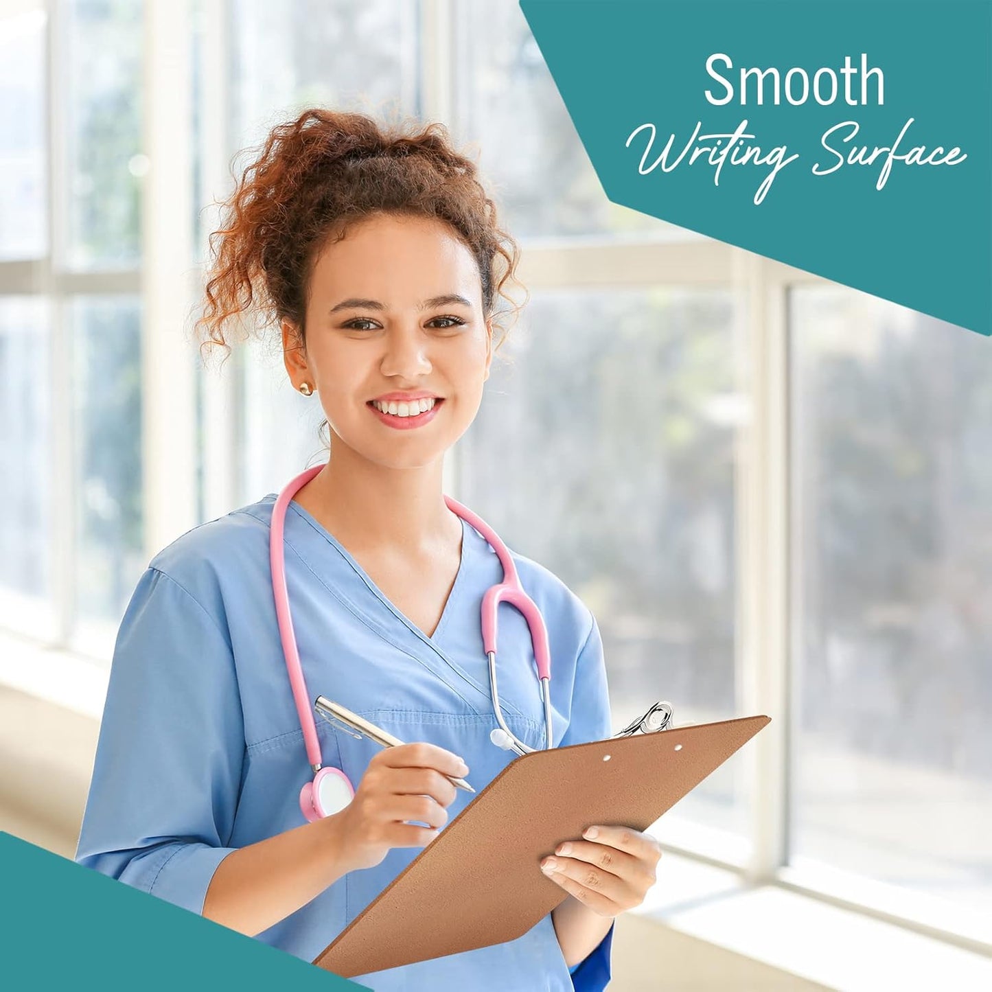 24 Clipboards Standard A4 Letter Size, 9x12.5 inch Wooden Clipboard with 6" Metal Clip, Hardboard, Fits 8.5 x 11 Inch Paper, Bulk Pack