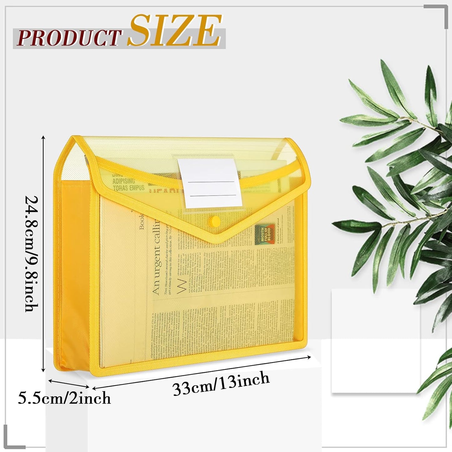 Teling 15 Pieces Plastic File Folders Envelope Expanding File Wallet Document Folder A4 Colorful Document Organizer with Button Closure and Pocket Waterproof File Pouch for Home Work (Colorful)