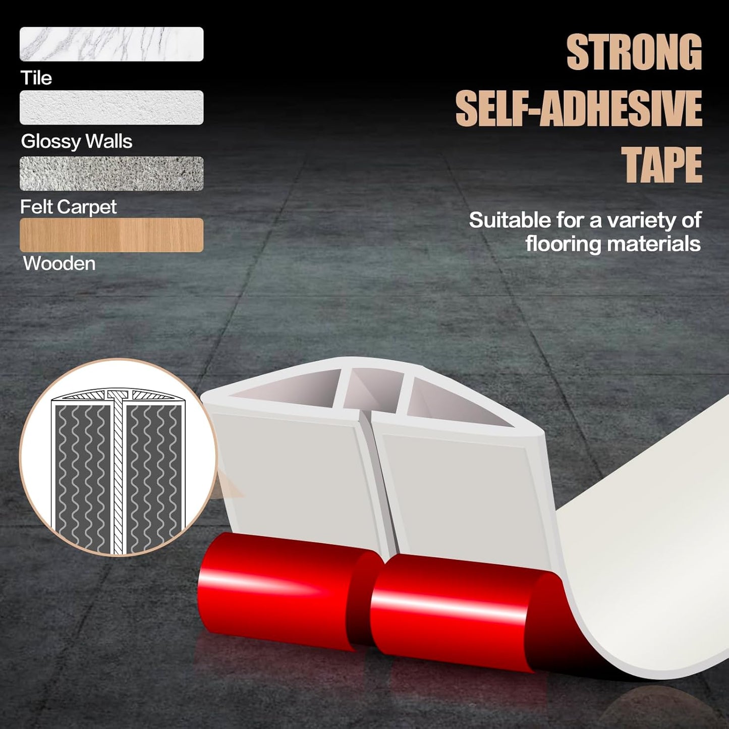 Floor Cord Cover Cable Cavity Self Adhesive Cord Hider Floor 10FT Floor Cable Management Power Cord Protector Floor Electric Cord Covers for Offices, Gym, Exhibitions (Beige, 1.57" x 10')