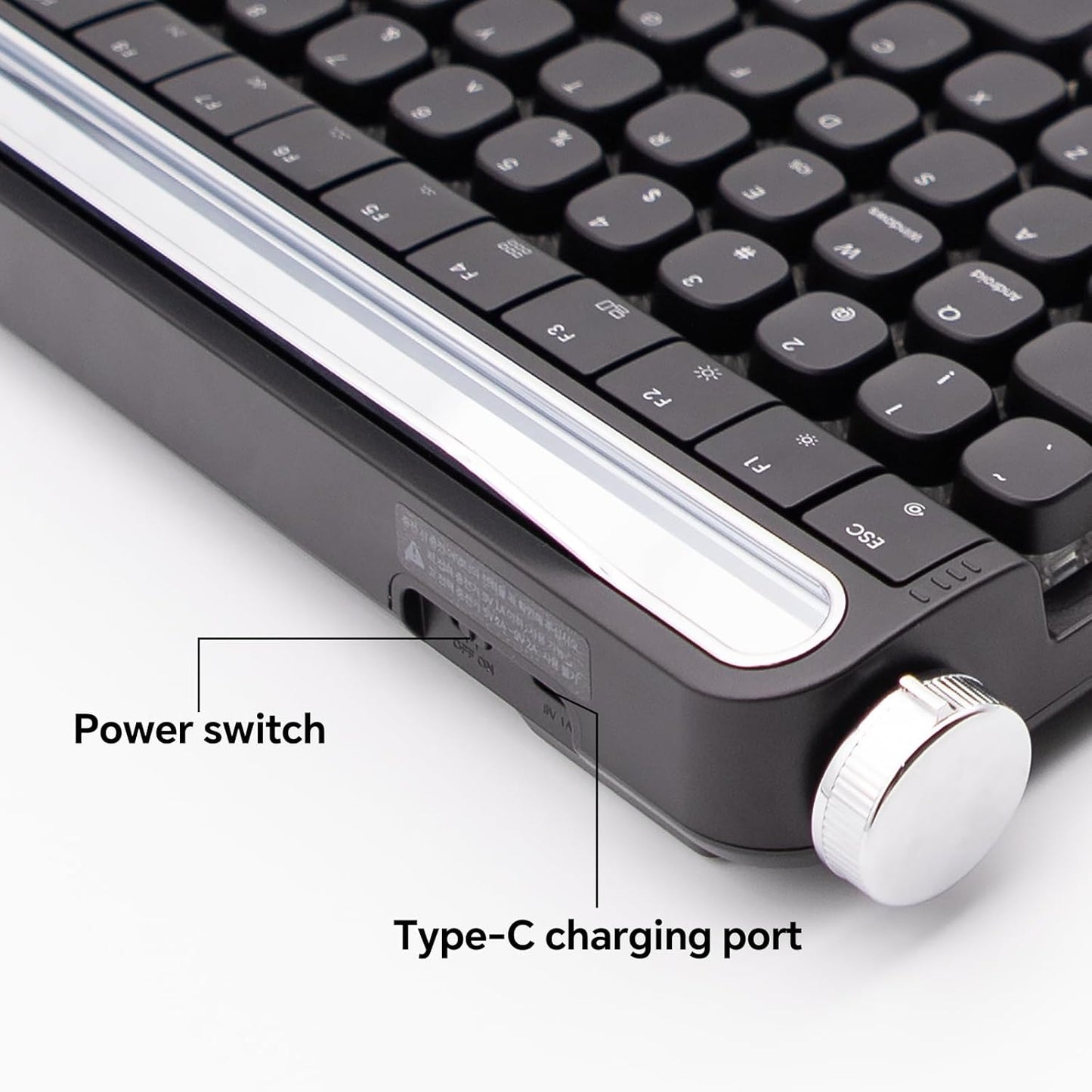 ACTTO B705 Retro Mechanical Keyboard, Bluetooth, Vintage Style with LED Backlight, 100 Keys, Gaming Keyboard for Windows/macos/iOS/Android, Blue Switch (Black)