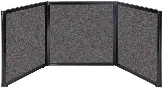Versare Folding Tabletop Display | 3-Panel Partition | Lightweight Portable Workspace Divider | Charcoal Gray 78" x 24"