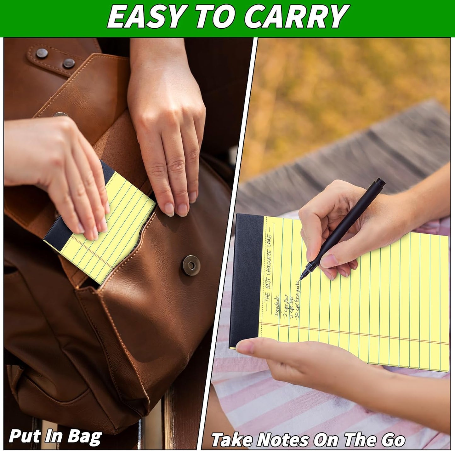 48 Pack Legal Pads Bulk,5 x 8 Inch White Notepad, Note Pads College Ruled Perforated Memo Pad for Work Study Daily Note Taking List, Lined Writing Pads Memo Refills Notepads for Office Home School