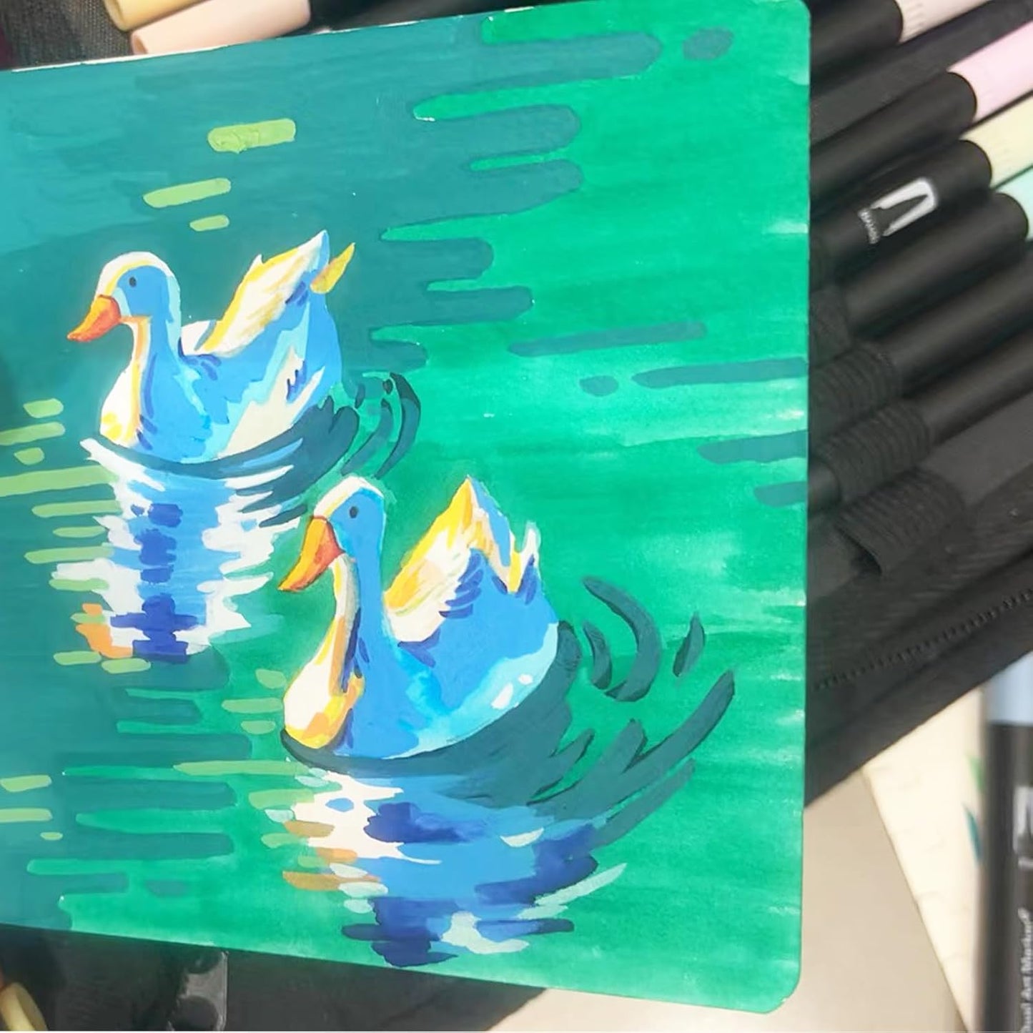 Dual Brush Marker Pens, 72 Colors Art Markers Set with Fine and Brush Tip Markers for Adult Coloring Books No Bleeding, Can Be Used for Note Taking Planner Hand Lettering Calligraphy