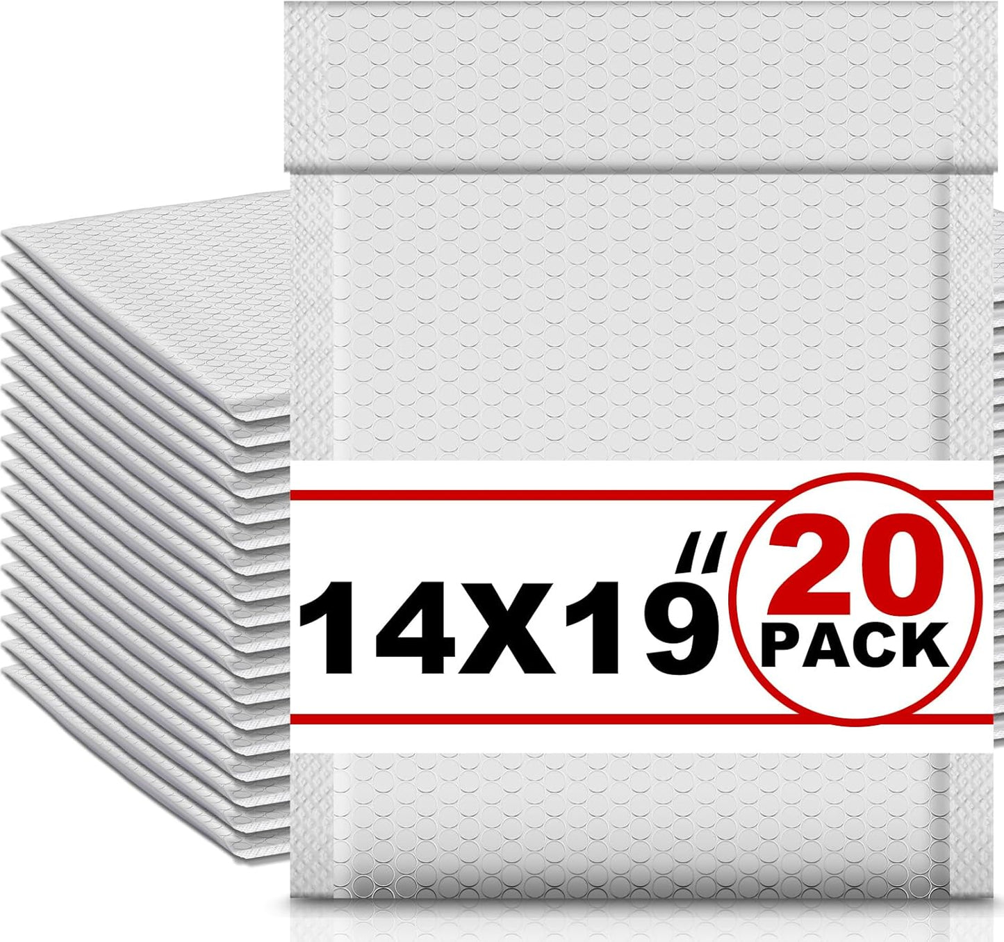 Ireer 20 Pack Extra Large 14 x 19" Bubble Mailers Poly Padded Envelopes Cushioned Mailing Envelopes Bubble Padded Mailers Self Adhesive Waterproof Shipping Bags for Business Christmas Gift Packaging