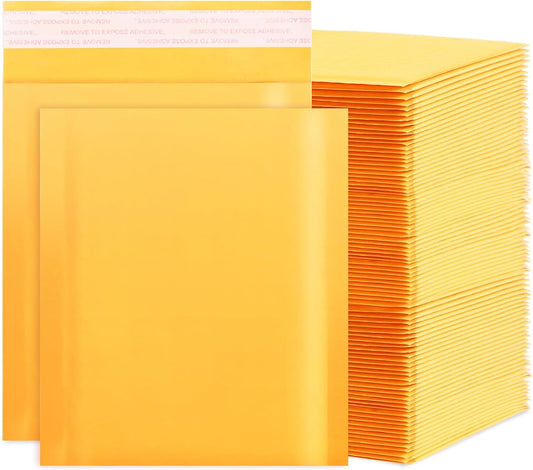 Kraft Bubble Mailers 6x10 Inch 100Pack Yellow Self-Seal Padded Envelopes Bubble Opaque Padded Mailers Shipping Bags for Small Businesses to Package and Mail Jewelry Cosmetics, Electronic Products