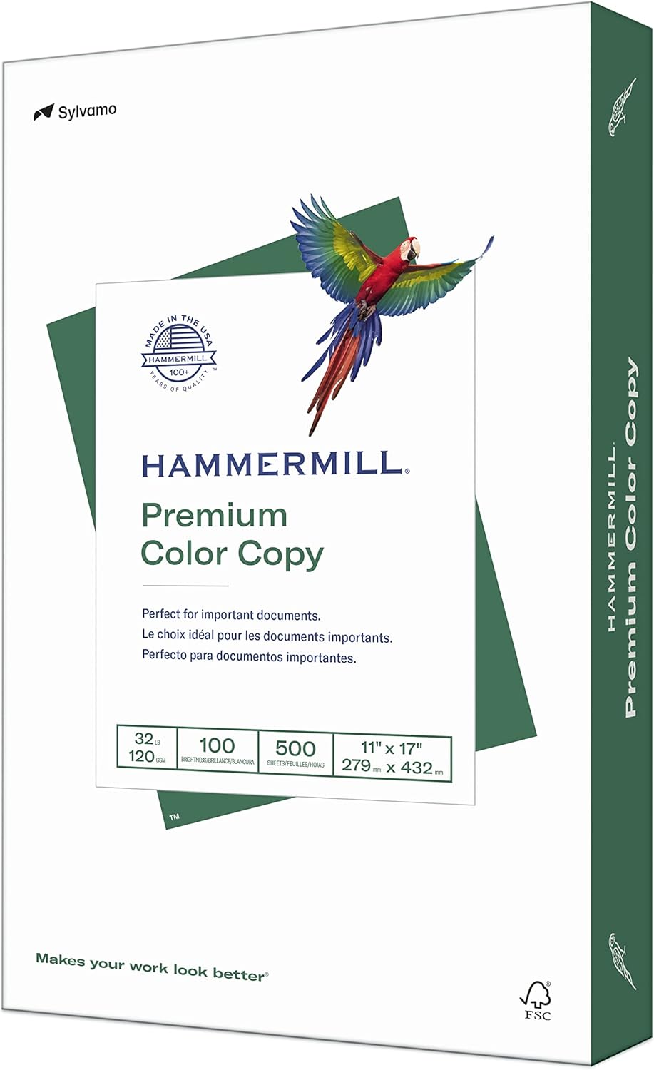 Hammermill Printer Paper, Premium Color 32 lb Copy Paper, 11 x 17 - 1 Ream (500 Sheets) - 100 Bright, Made in the USA, 102660R