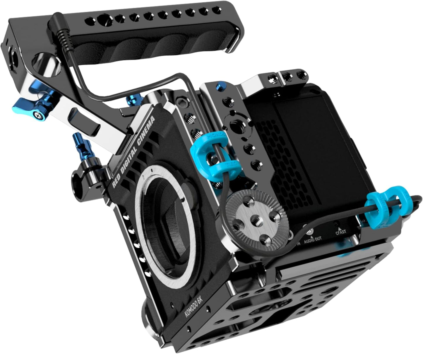 KONDOR BLUE x Armando Ferreira | MondoTies Cable Management Clips for Cameras | Cable organization, 1/4"-20 Mounted, Holds 2-3 cables, & Supports up to 20lbs of force (10-Pack) | Blue