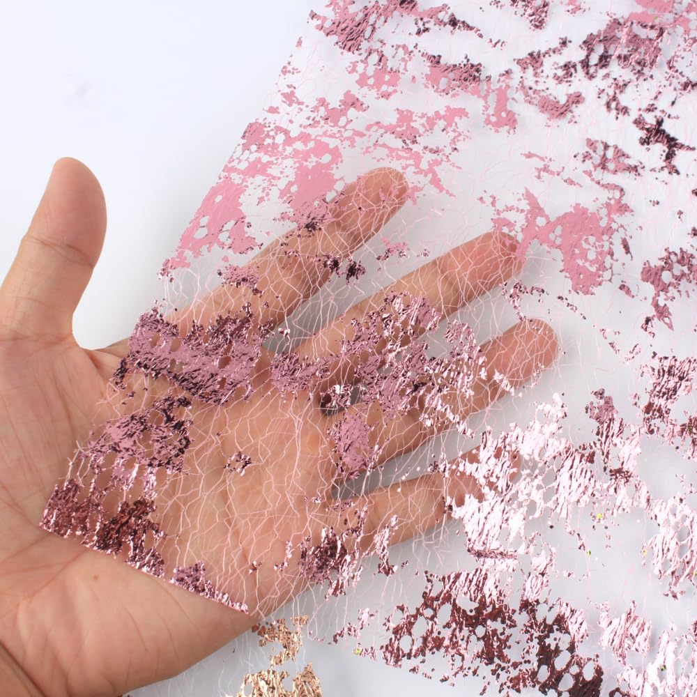 A4 Size Colorful Foil Textured Fabric Art Paper Scrapbooking Decorative, 10 Sheets Sparkle Metallic Lace Mesh for Crafts, Junk Journaling Supplies, Card Making, Collage