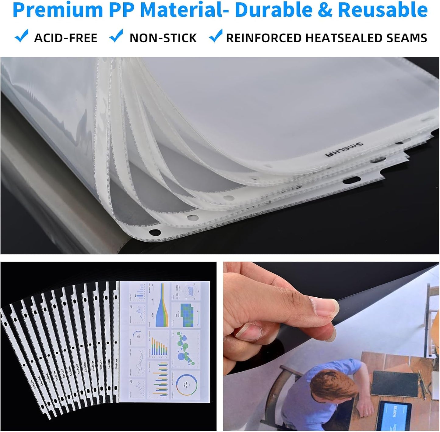 Sheet Protectors 600 Page,Page Protector 8.5" x 11" ，Upgraded Thick Material,for 3 Ring Binder, Top Loading Paper Protector with Reinforced Holes,Holds Multiple Sheets