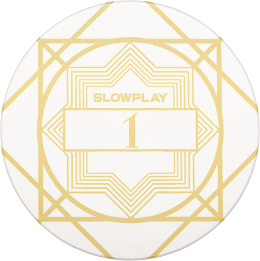 SLOWPLAY Nash Ceramic Poker Chips in Bulk, Casino Grade Ceramic 10-Gram Poker Chip for Texas Hold'em, 39mm Professional Chips Pack of 50 with Denomination of 1