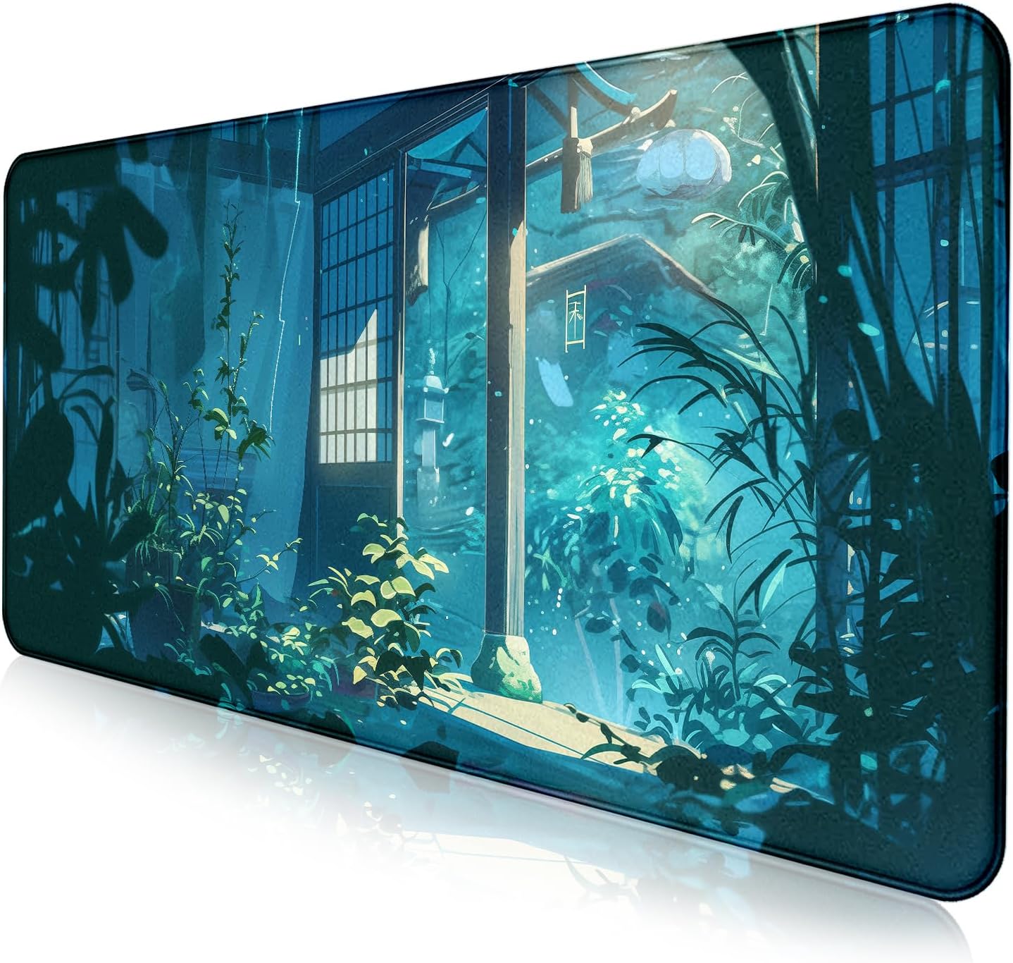 Anime Tropical Plants XL Extended Game Keyboard Pad, Women's Office Decoration Laptop Keyboard Pad 35.4 x 15.7 x 0.12 Inches