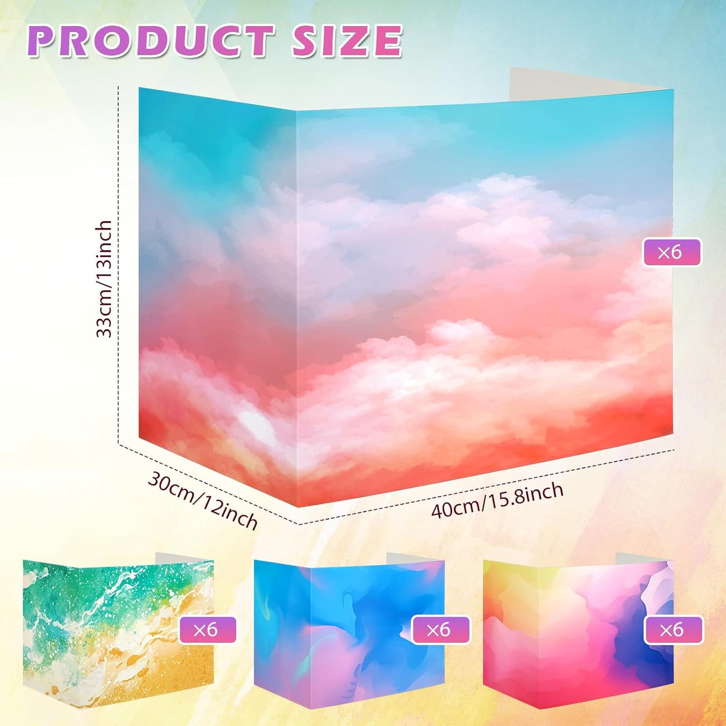 Crtiin 24 Pcs Privacy Folders for Students Desk Dividers Standard School Privacy Cardboard Board Testing Dividers Shield for Classroom Teacher Supplies Keep Eyes from roving(Gradient)