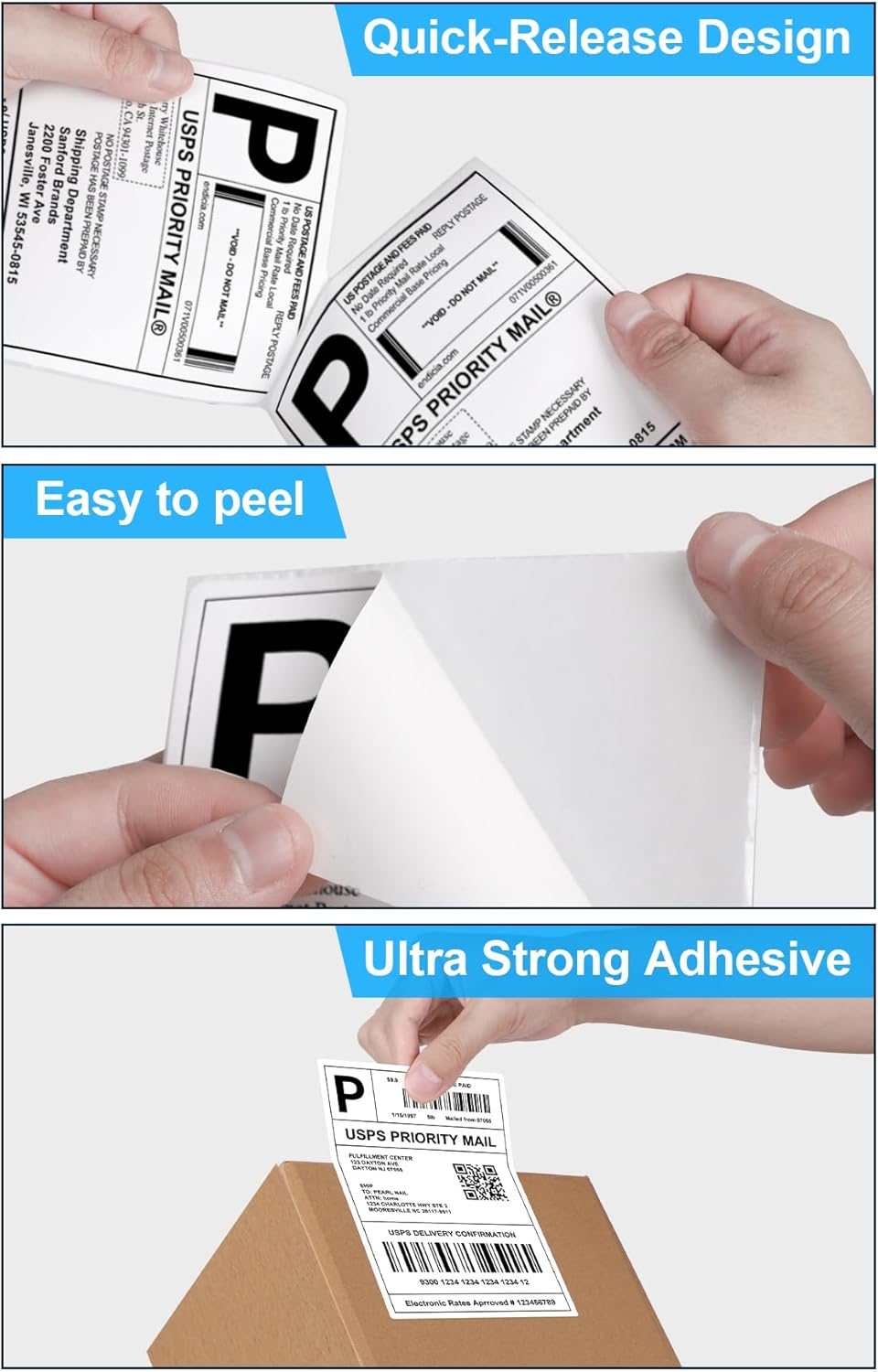 4x6 Thermal Labels - Waterproof Shipping Stickers for Thermal Printers, All-Purpose Label Stickers, White, 1000/Pack (2-Pack)