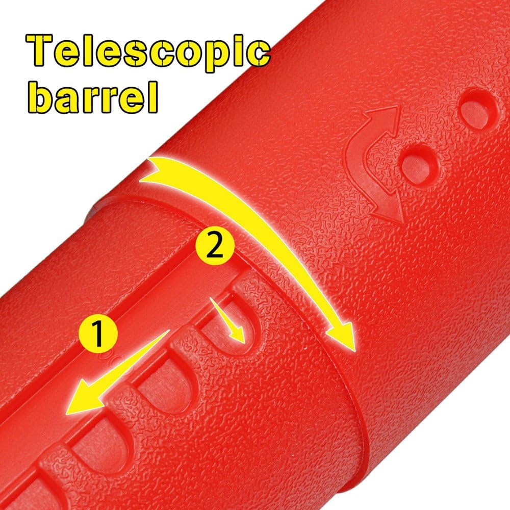 DEWEL Document Tube,Plastic Expanding Poster/Art/Document Storage Tube 24.5 to 40 inches Adjustable with Carrying Strap Waterproof and Light-Resistance Telescoping Carrying Case (Red-Large Size)