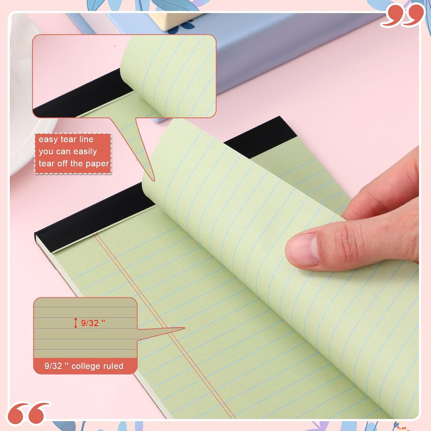 Lincia 12 Pcs 12 Pcs 5" x 8" Small Legal Pads Colored Lined Note Pads Narrow Ruled Writing Notepads 50 Sheets Per Micro Paper Notebook Lined and Perforated for College Office Supplies (Earthy Colors)