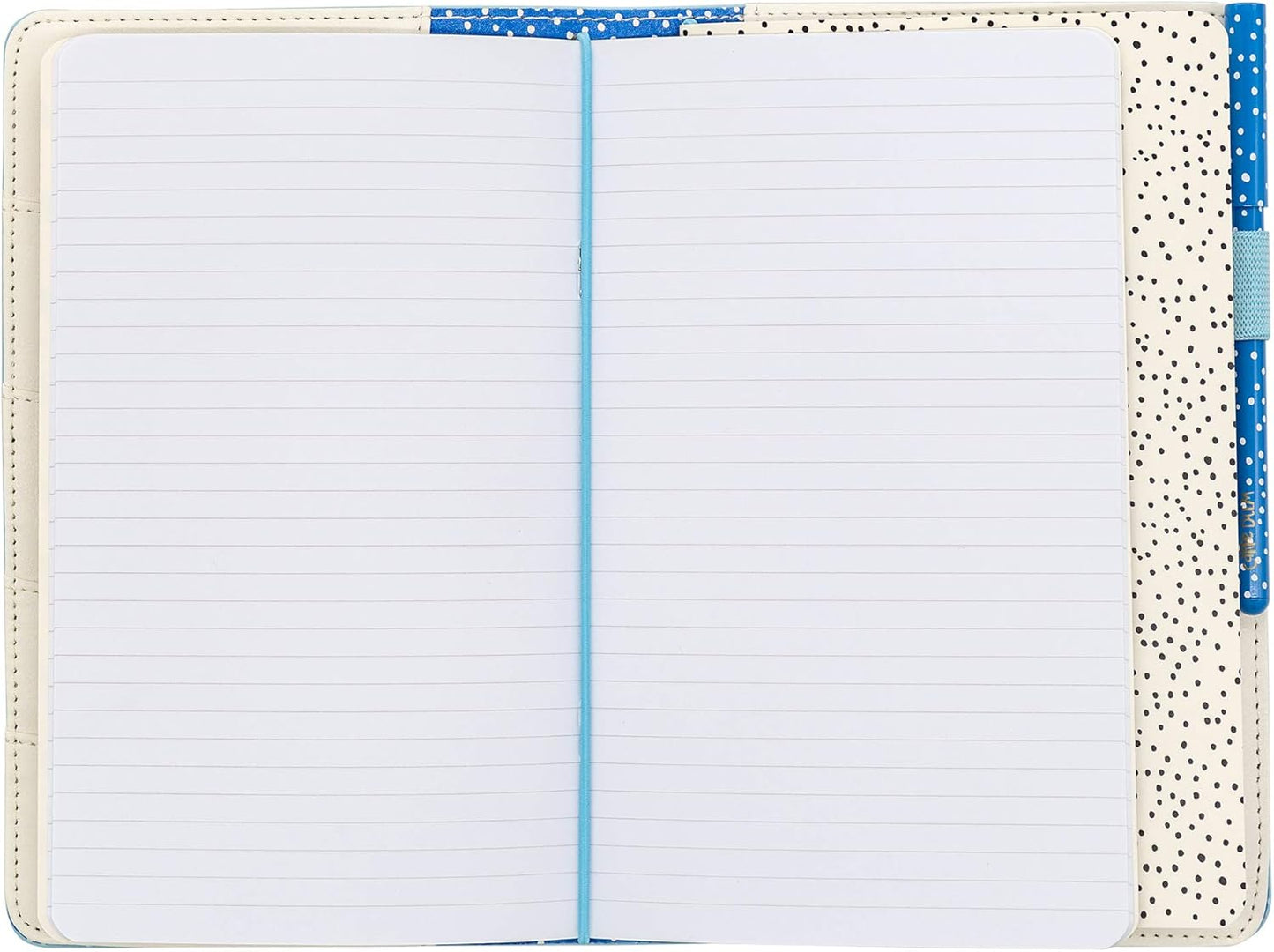 Pukka Pad, Carpe Diem Refillable Traveler’s Notebook Cover – Faux Leather Portfolio with Blank and Lined Notepads – Includes 6 Pockets, Pen Loop, and Elastic Closure – 8.5 x 5.5 Inches, Feathers