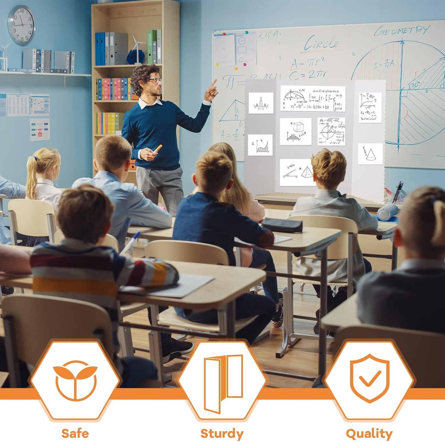 Ctosree 36 Pcs Tri Fold Display Board,36" x 48" Portable Lightweight Foldable Presentation Poster Board for Office Projects Exhibitions Workshops, White