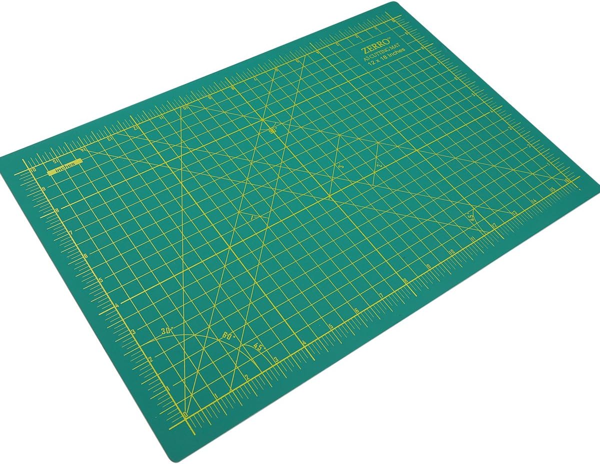 ZERRO Self Healing Cutting Mat 12" x 18" Double Sided No-Slip Rotary Cutting Sewing Mat Durable 5 Layers PVC Cutting Board (A3)…