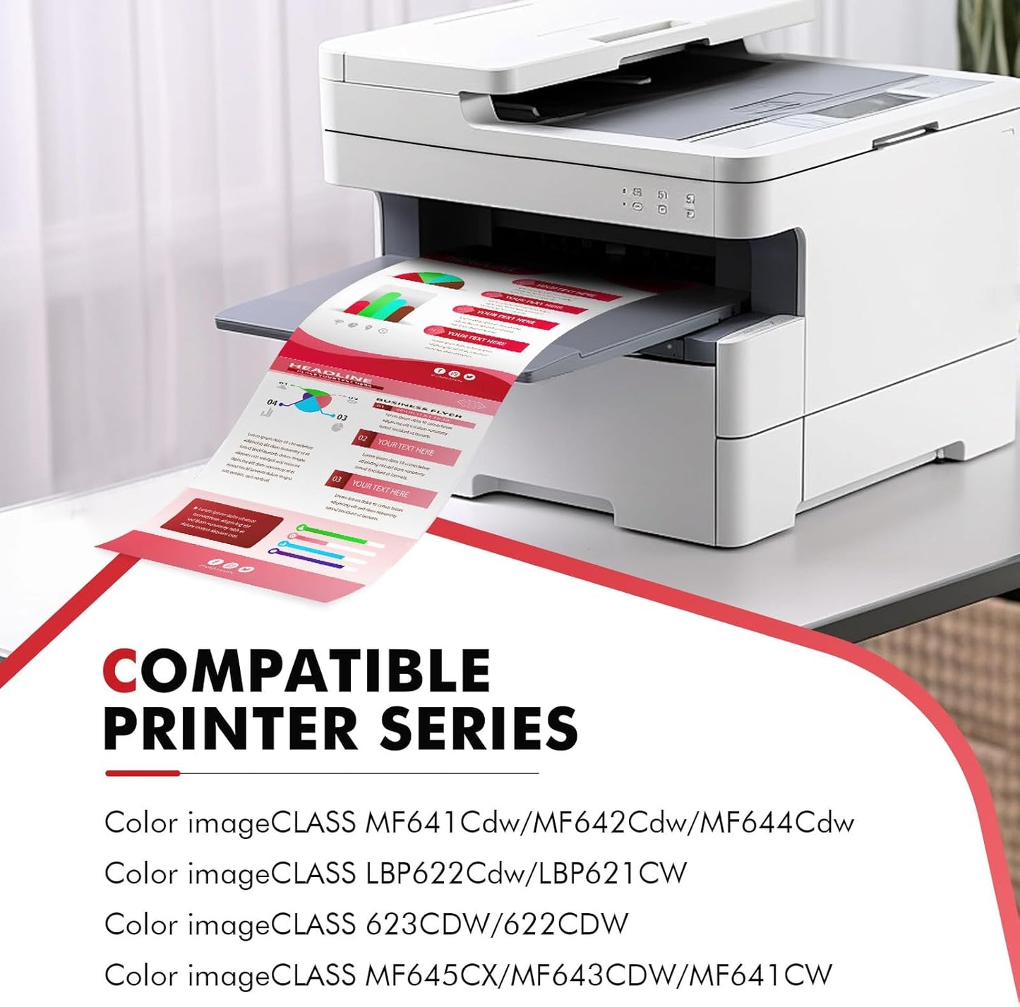 054 Toner Cartridge Set 054H MF644Cdw MF642Cdw Compatible Replacement for Canon 054 054H CRG-054 Color ImageCLASS MF644Cdw MF642Cdw LBP622Cdw MF641Cw Printer Ink (Black Cyan Magenta Yellow, 4-Pack)