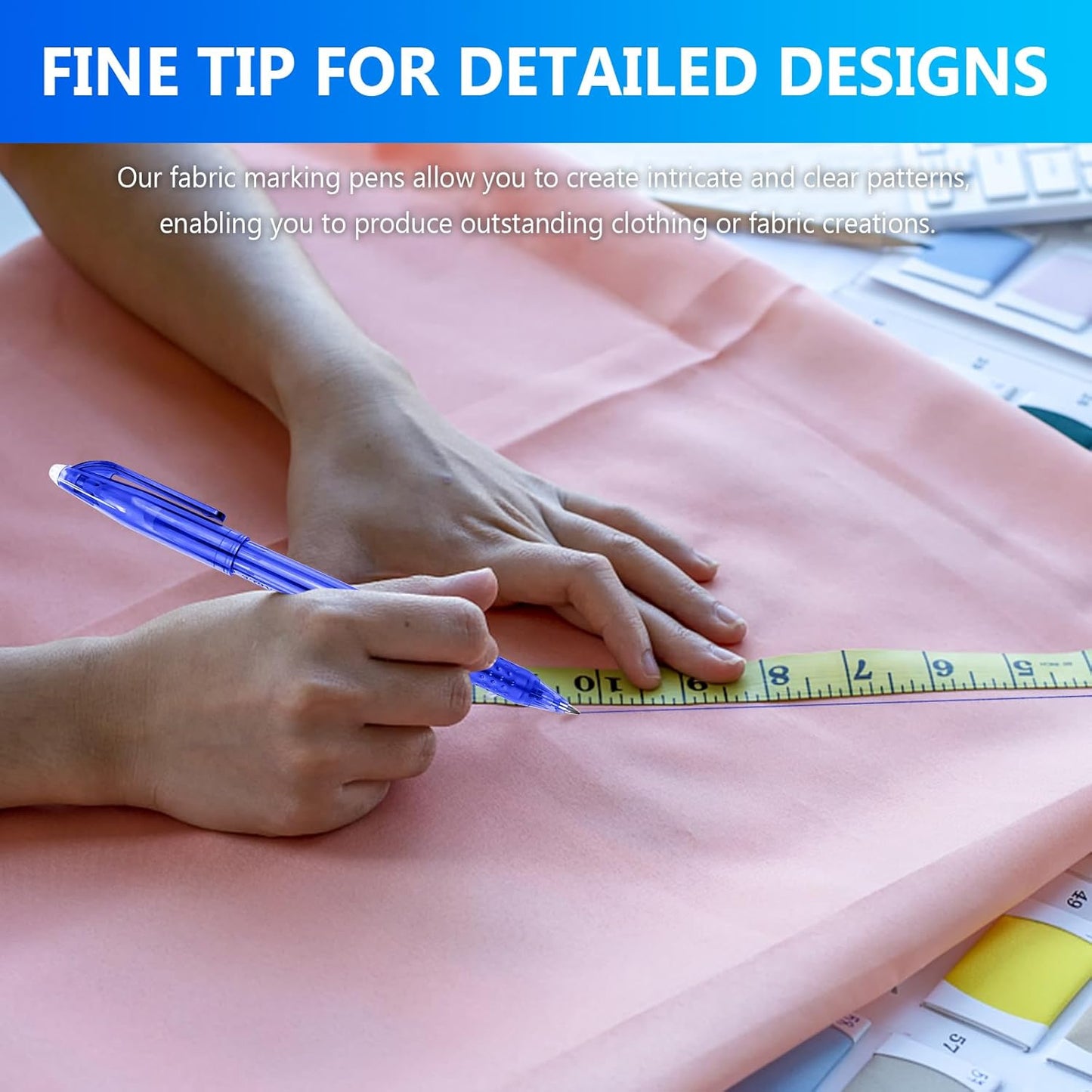 12pcs Heat Erasable Pens for Fabric Fabric Marking Pens Fabric Markers for Quilting Sewing DIY Dressmaking Fabrics Tailors Chalk