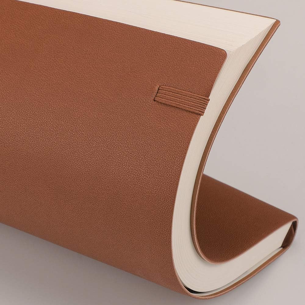 AHGXG Bullet Dotted Journal 2 Pack - B5 Large Journal Dot Grid Notebook (7.6'' X 10'') with Thick 120gsm Dot Paper, Soft Leather Cover, Total 384 Pages, Inner Pocket - BlackBrown