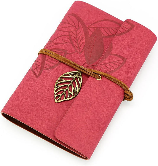 EvZ Vintage Dark Red PU Leather Cover Loose Leaf Blank Notebook Journal Diary Gift