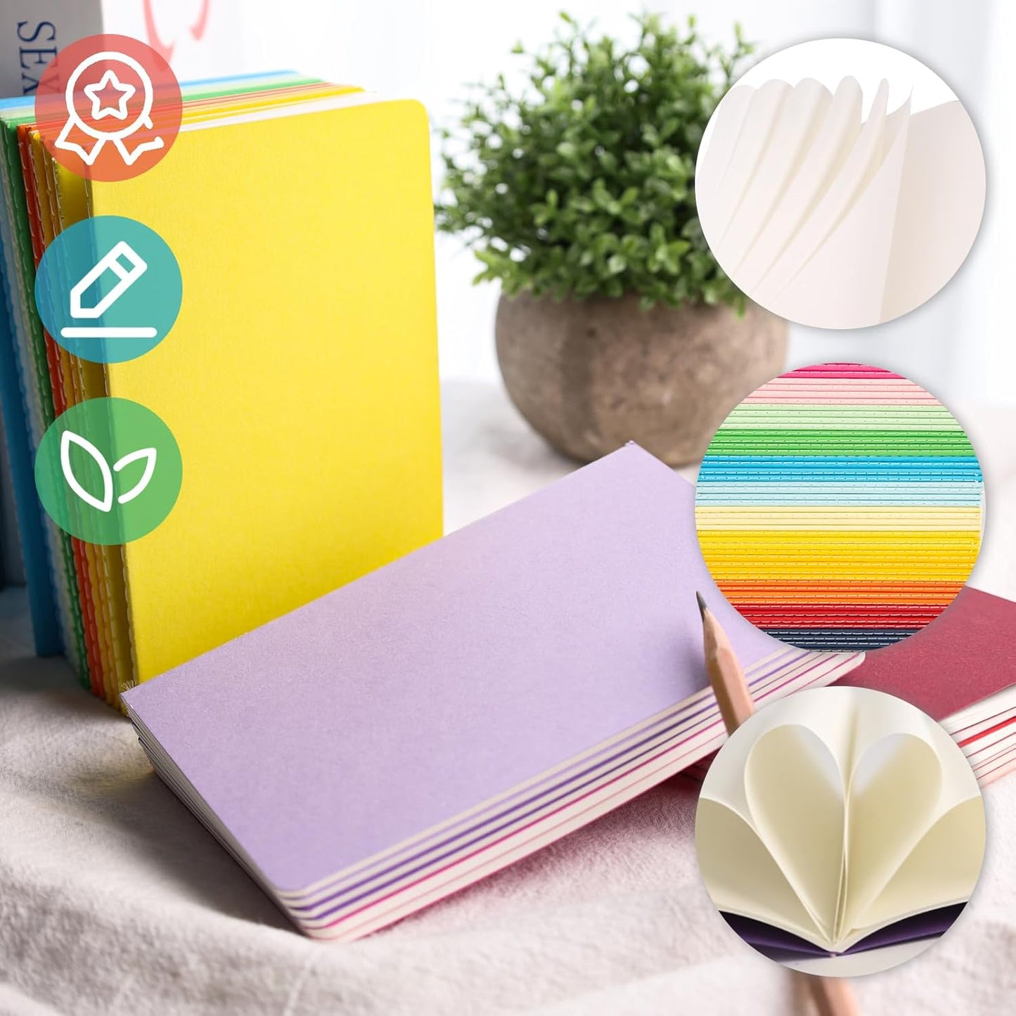 Koogel 56 Pack Mini Notebooks Bulk, Blank Small Pocket Notepads 3.5 x 5.5 Inch Memo Notepad Journals for Traveler Kids Students School Office Supplies